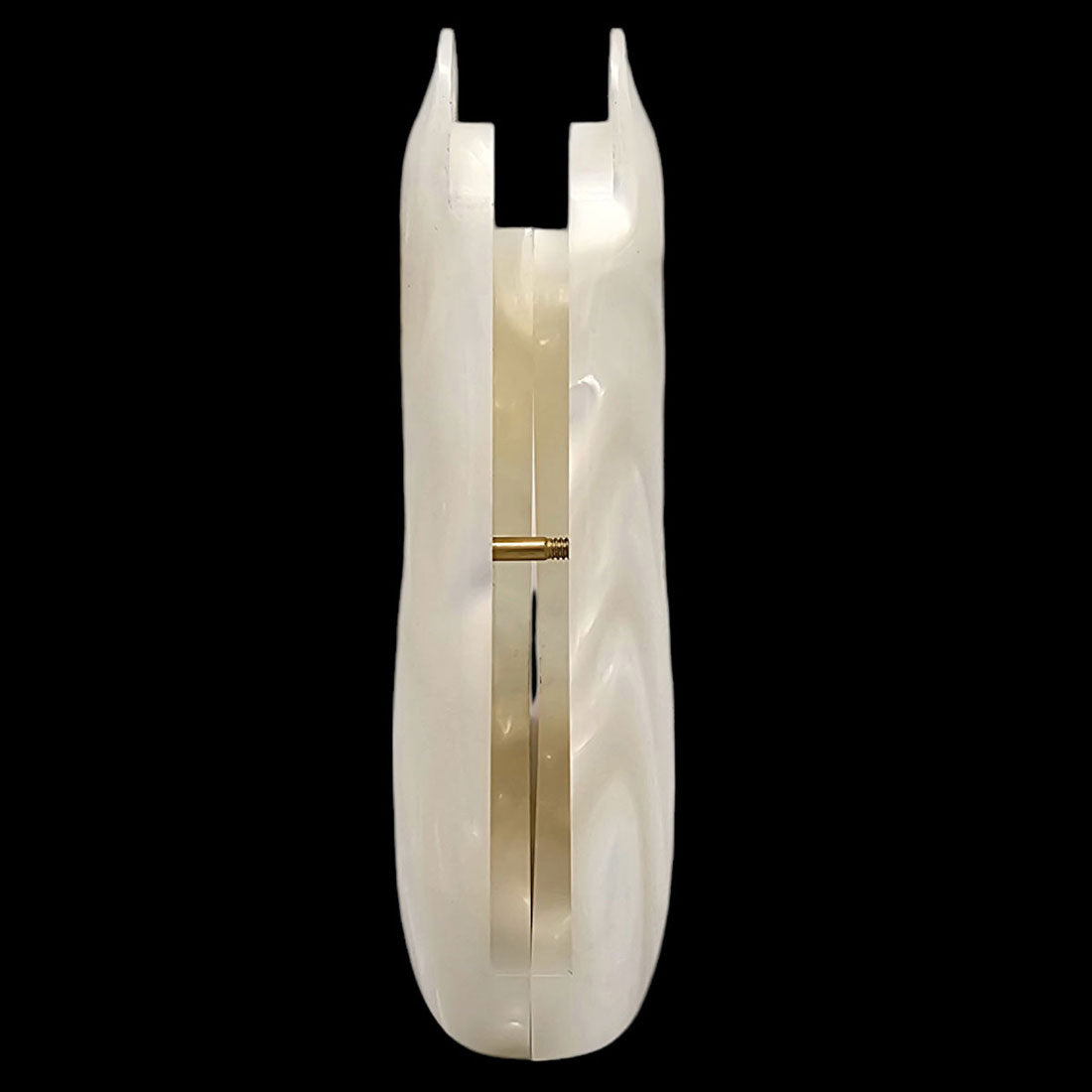 Side view of white pearl grip with emblem for Colt Python or Anaconda