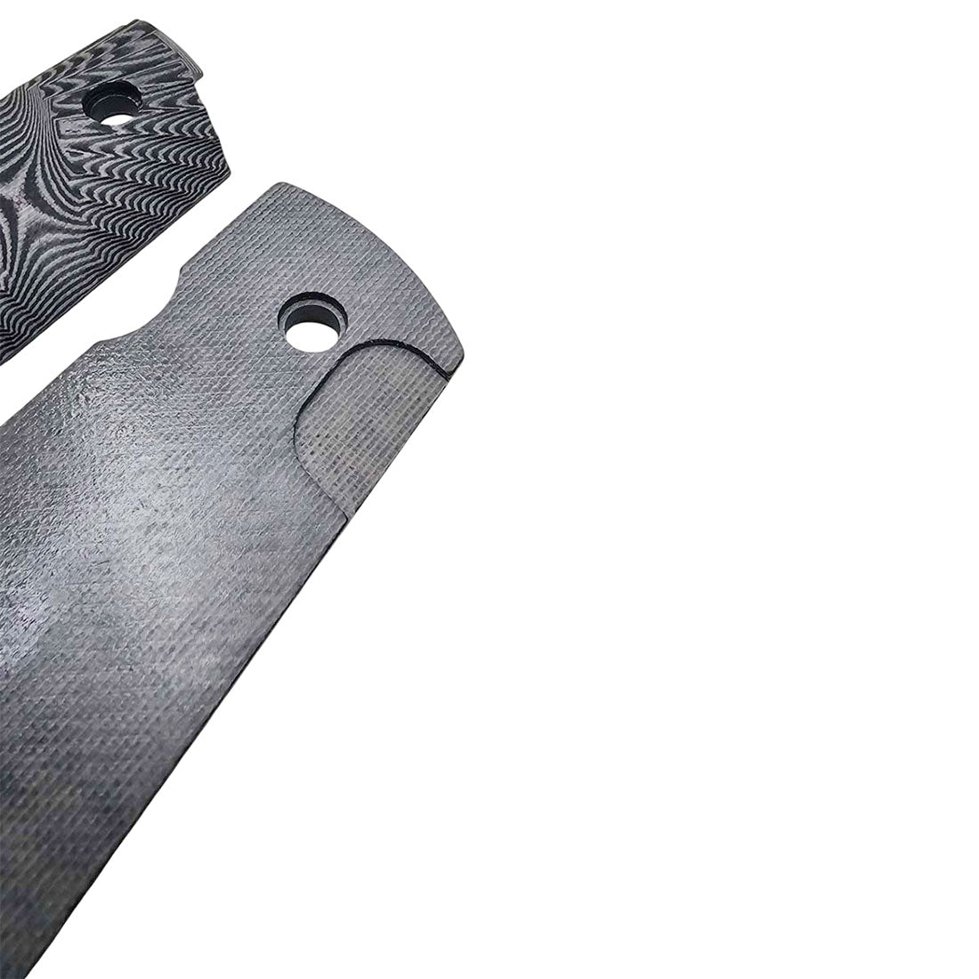 Detailed view of Ambi-cut of 1911 G10 sunburst grip 
