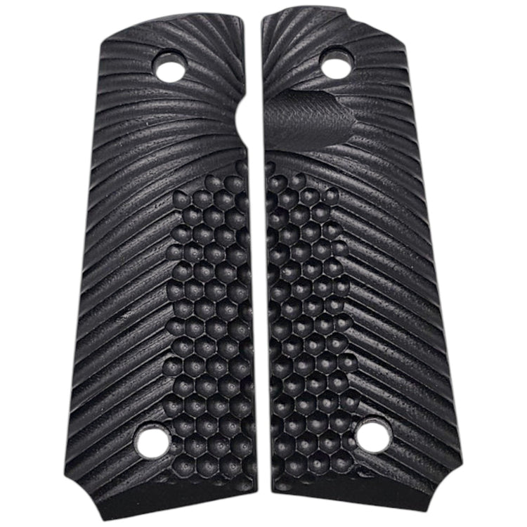 Full Black G10 1911 pistol grips with CNC OSP texture design