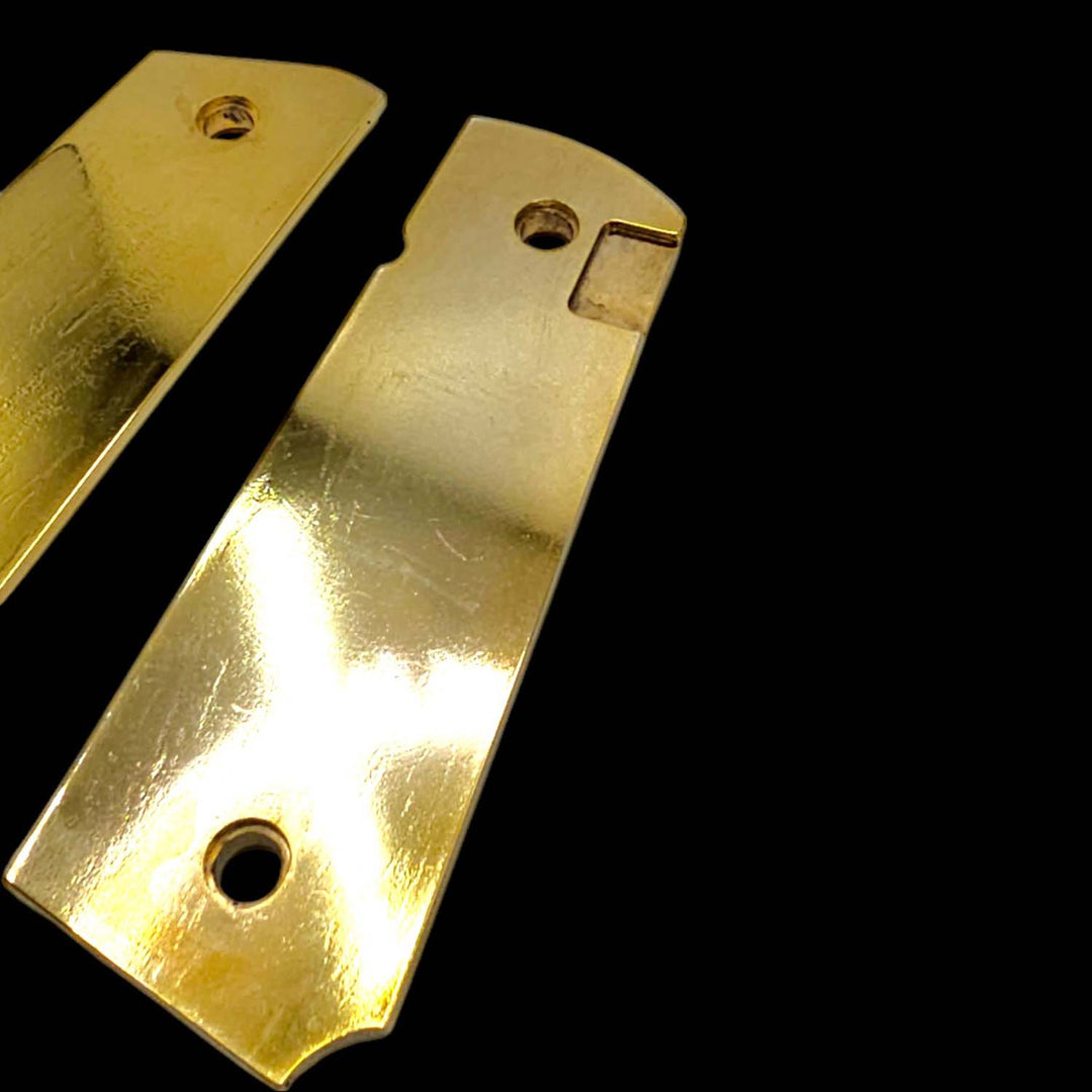 Luxury For 1911 Grips PISTOL GRIPS Full Size 45 Commander Gold Nickel Plated eBa