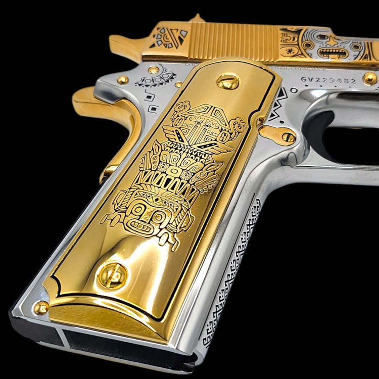 High-polish 24K gold pistol grips for Colt, Kimber, and Springfield 1911s