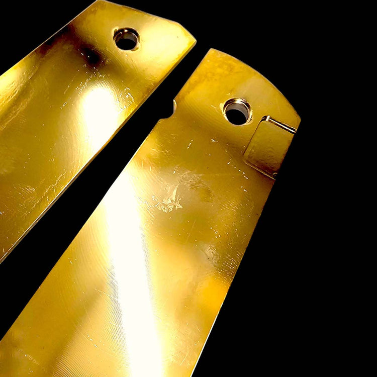 Custom 24K gold plated 1911 grips, Colt Scroll engraved, for full size pistols and 1911 firearms