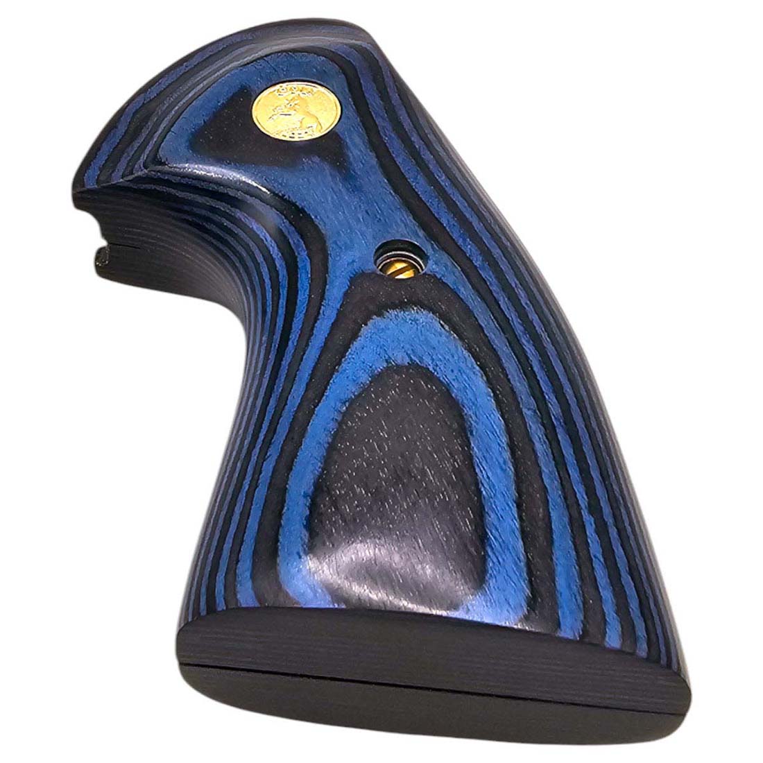 Side view of Colt Python handgun grips with ergonomic pakkawood design