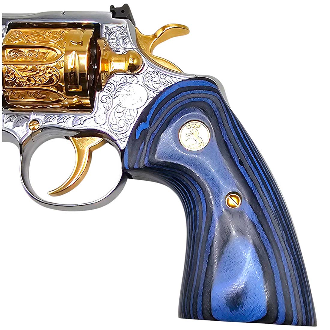 Colt Python & Anaconda Grips | Blue Pakkawood Custom Revolver Grips ...