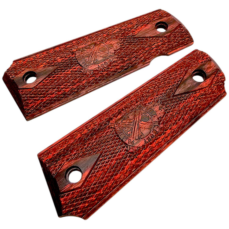 Springfield Armory 1911 Replacement Grips Red Laminated Wood Side Angle